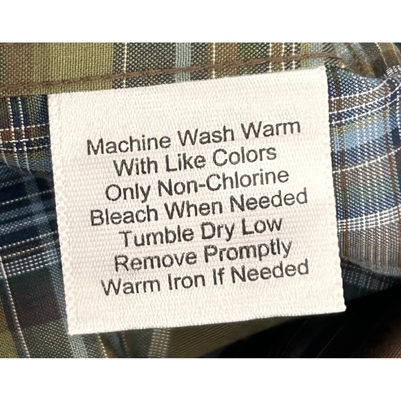 Jos A Banks Tailored Fit Green Plaid Long Sleeve Button Up Mens Medium Shirt - Picture 8 of 8